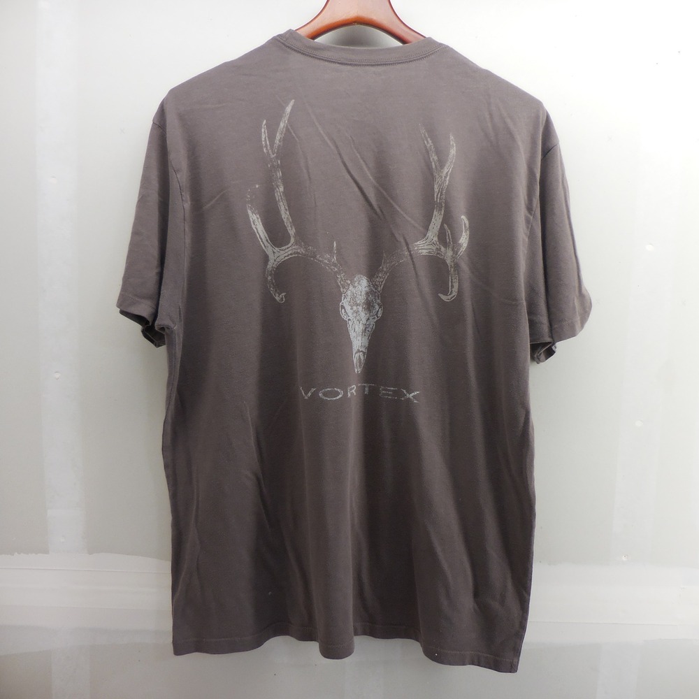 Vortex Optics Mens XL Brown Deer Skull Antler Graphic T-Shirt Hunting Outdoor